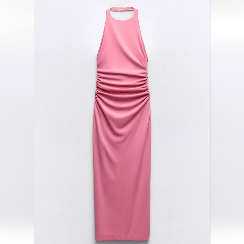 Zara Pink Backless Dress Sz L
